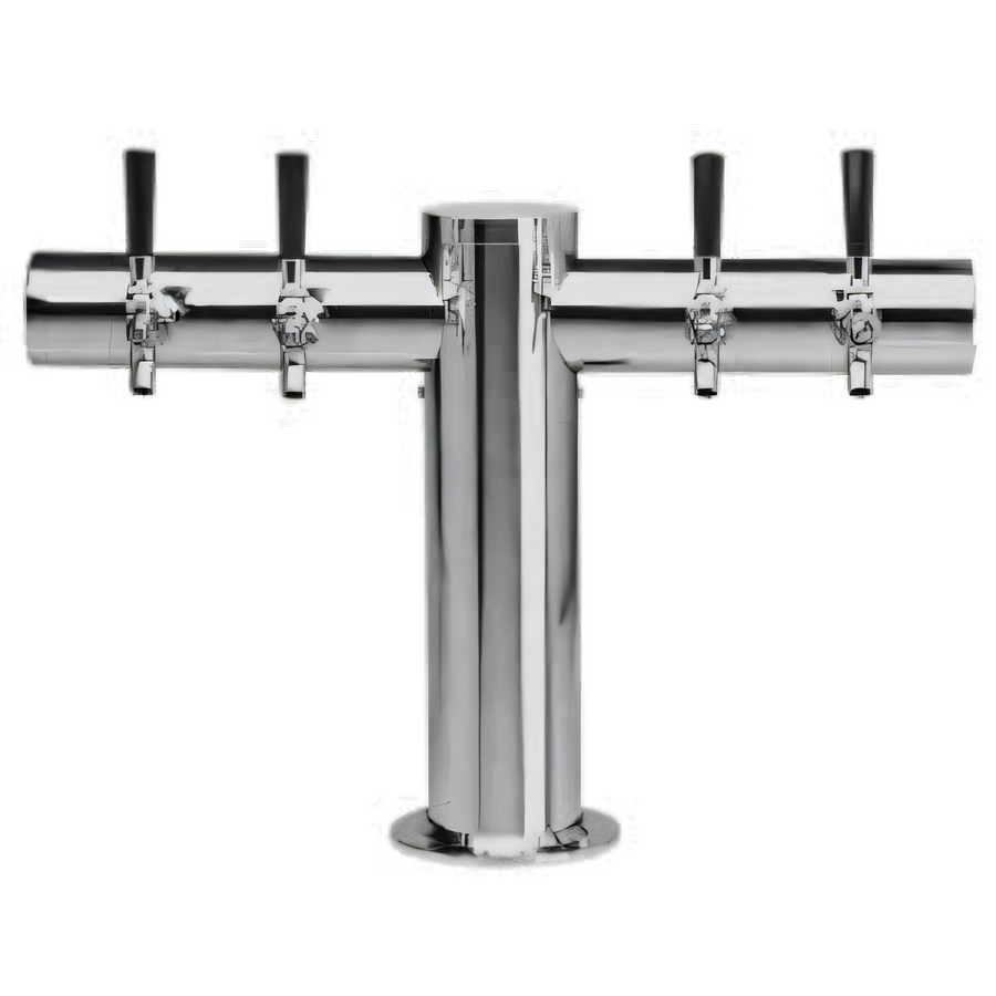 Product image #1 for Metropolis 24-Inch Wide T-Style Countertop Glycol-Cooled Draft Beer Tower with 4 Faucets