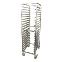 Full-Size Mobile End-Load Stainless Steel Pan Rack, 20-Pan Capacity