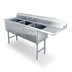 Thumbnail image #1 for Steel Works Stainless Three Compartment Sink with Right-Hand Drainboard
