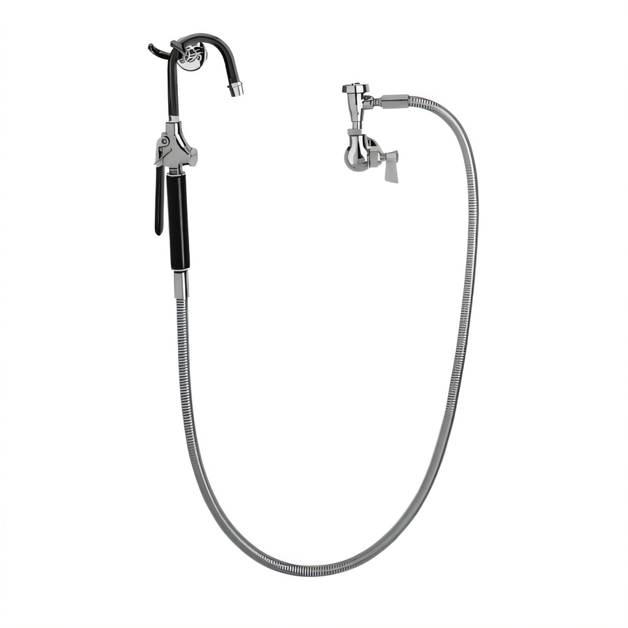 Product image #1 for Fisher Wall-Mount Pot Filler Faucet with Single Control Valve, 60-Inch Hose, and Vacuum Breaker