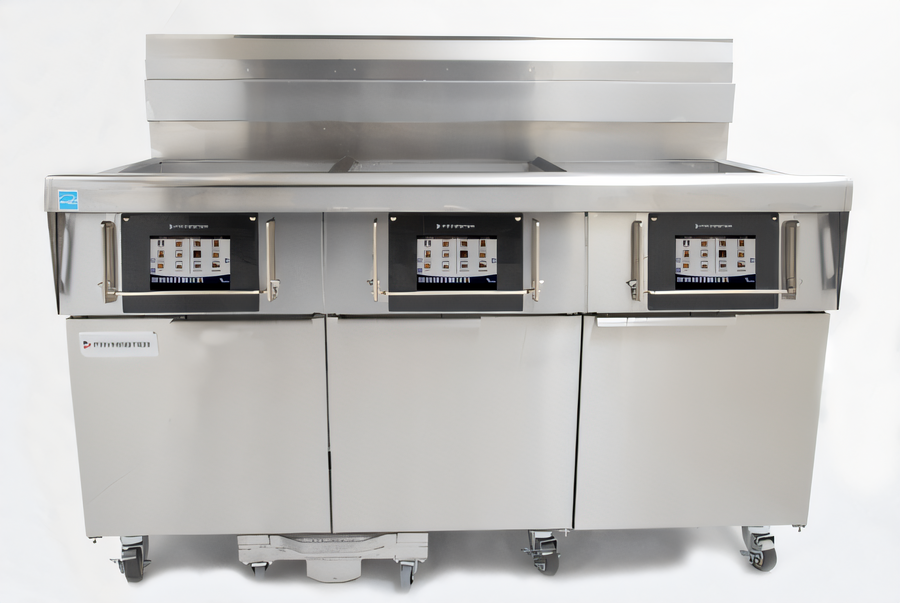 Product image #1 for Frymaster FilterQuick 60 Series Oil-Conserving Gas Fryer Battery, 3 Frypots, 63 Lb. Each