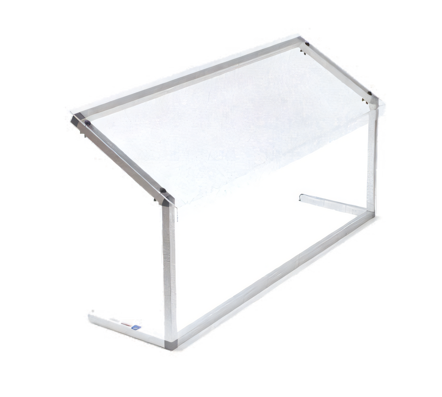 Product image #1 for Freestanding 48-Inch Adjustable Single-Sided Portable Sneeze Guard with Clear Acrylic Shield and Aluminum Frame