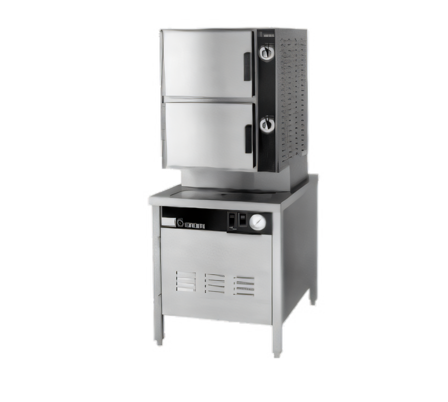 Product image #1 for Groen HyPlus HY-6SE-24 24 kW Electric Pressureless Steamer with 2 Compartments and 24-Inch Cabinet Base