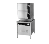 Groen HyPlus HY-6SE-24 24 kW Electric Pressureless Steamer with 2 Compartments and 24-Inch Cabinet Base