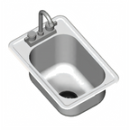 Thumbnail image #1 for Eagle Group SR22-22-13.5-1 Self-Rimming Drop-In Sink, 1 Compartment, 22 x 22 x 13-1/2 Inch Bowl, Includes 12-Inch Swivel Spout Faucet