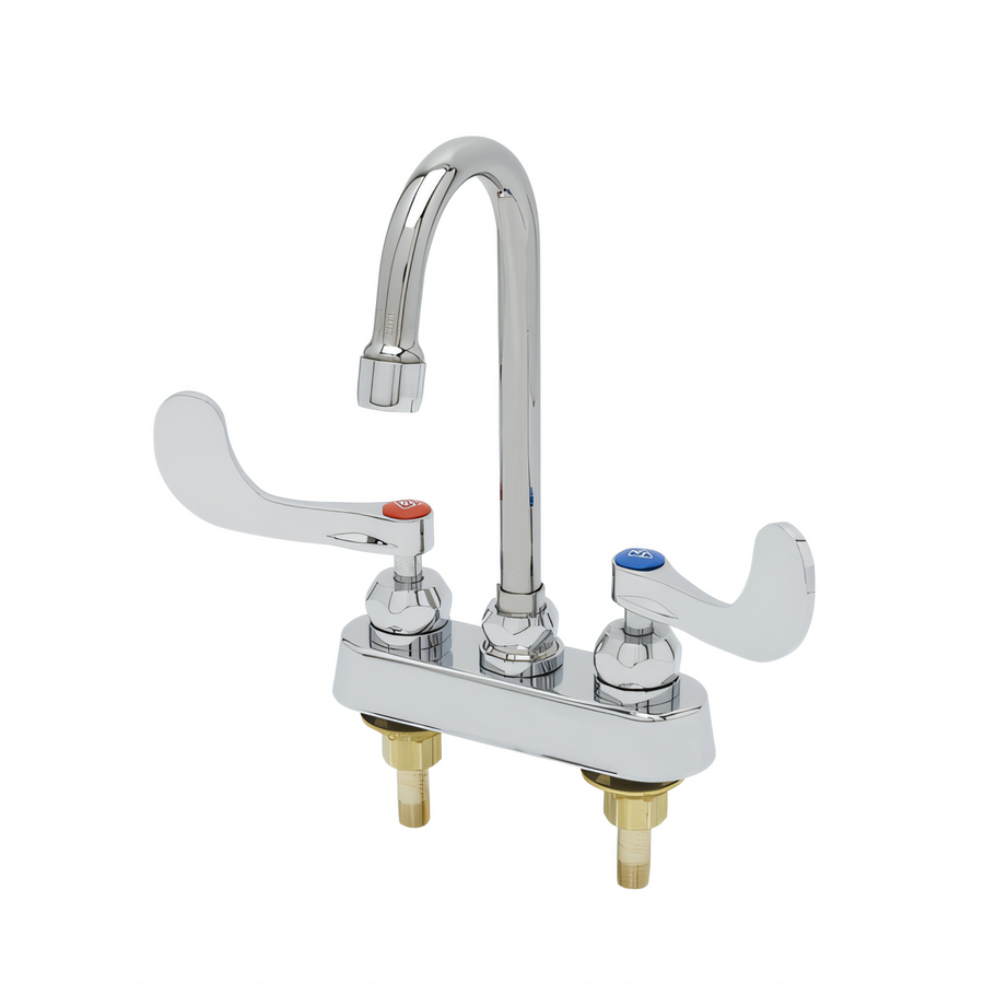 Product image #1 for Workboard Mixing Faucet with Swivel Gooseneck Spout, 4-Inch Deck Mount, 4-Inch Centers