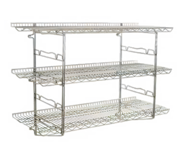 Product image #1 for Quad-Truss 3-Tier Piggyback Wall-Mounted Wire Shelf Kit, 36W x 18D, Chrome