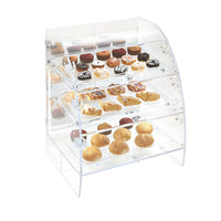 Vollrath Extra Large 3-Tier Countertop Acrylic Pastry Display Case with Front and Rear Doors, LED Lighting, and Mirror Package