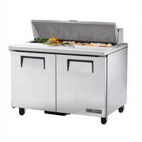 True 48-Inch 2-Section Self-Contained Sandwich/Salad Prep Table with 12-Pan Top and 2 Doors