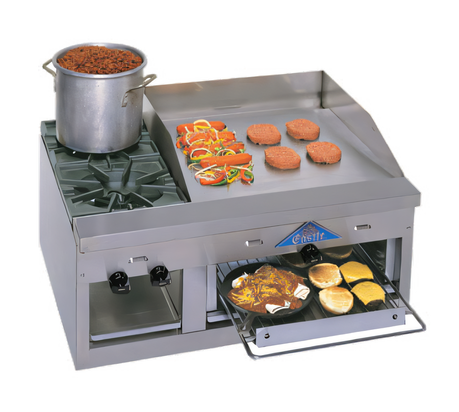 Product image #1 for Comstock-Castle 36-Inch Countertop Gas Hotplate/Griddle-Cheesemelter Combination