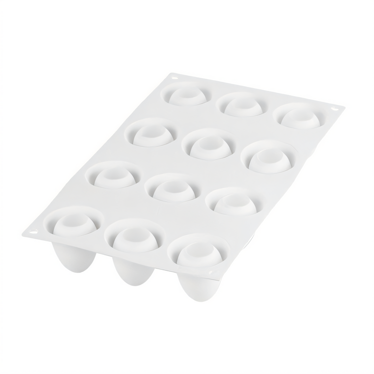 Product image #1 for Silikomart Curve Flex Series Egg-Shaped Silicone Baking Mold, 12 Cavities
