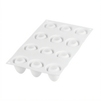Silikomart Curve Flex Series Egg-Shaped Silicone Baking Mold, 12 Cavities