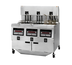 Thumbnail image #1 for Henny Penny OGA-323 3-Well Gas Auto Lift Open Fryer with Built-In Filtration and Computron 8000 Controls