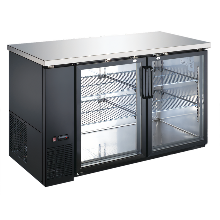Product image #1 for Black Diamond 59-Inch Back Bar Bottle Cooler with 2 Glass Doors, 19 Cu. Ft.