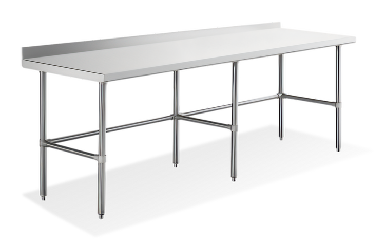 Product image #1 for 84 Inch x 30 Inch x 34 Inch Open Base 18 Gauge 304 Stainless Steel Worktable