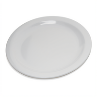 Dallas Ware® 7-1/5 Inch White Melamine Narrow Rim Round Salad Plate
