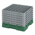Thumbnail image #2 for Cambro Camrack® Full Size 36-Compartment Low Profile Glass Rack with 6 Soft Gray Extenders, Sherwood Green