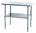 Thumbnail image #1 for Quantum SST-2436U 36-Inch x 24-Inch 304 Stainless Steel Flat Top Work Table with Adjustable Undershelf