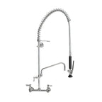 Thumbnail image #1 for Fisher 53449 Spring Pre-Rinse Unit with Add-On Faucet, 6-Inch Swing Spout, 8-Inch Adjustable Wall Mount, Stainless Steel
