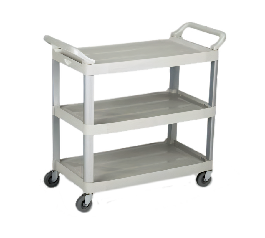 Product image #1 for Vollrath Blue-Gray 3-Shelf Polypropylene Multi-Purpose Bus Cart, 300 lb Capacity
