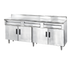 Thumbnail image #1 for Advance Tabco HDRC-305 60-Inch Stainless Steel Storage Cabinet Work Table with 5-Inch Backsplash, Drawers, and Hinged Doors
