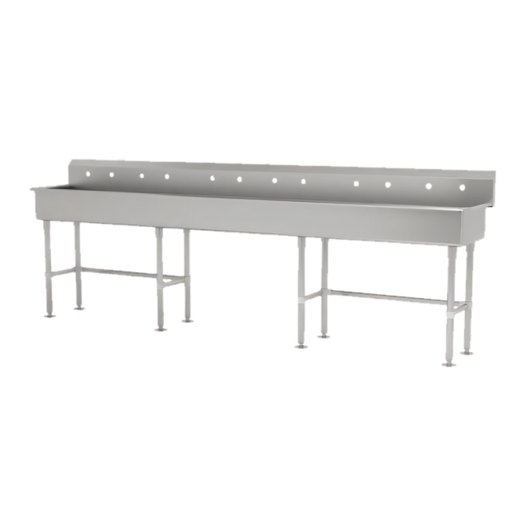 Product image #1 for Advance Tabco Multiwash Freestanding Multi-Station Hand Sink with Splash-Mount Faucet Provision, 120-Inch Wide