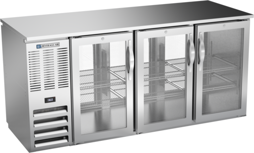Product image #1 for Beverage-Air 72-Inch Three-Section Pass-Thru Back Bar Refrigerator with Sliding Glass Doors