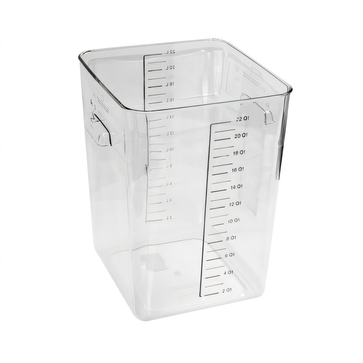 Product image #1 for Rubbermaid Commercial Space Saving 22 Quart Clear Square Polycarbonate Food Storage Container, Lid Not Included