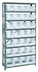 Thumbnail image #1 for Quantum Heavy Duty Wire Shelving Unit with 8 Shelves and 28 Clear Bins, 12 x 36 x 75 Inches