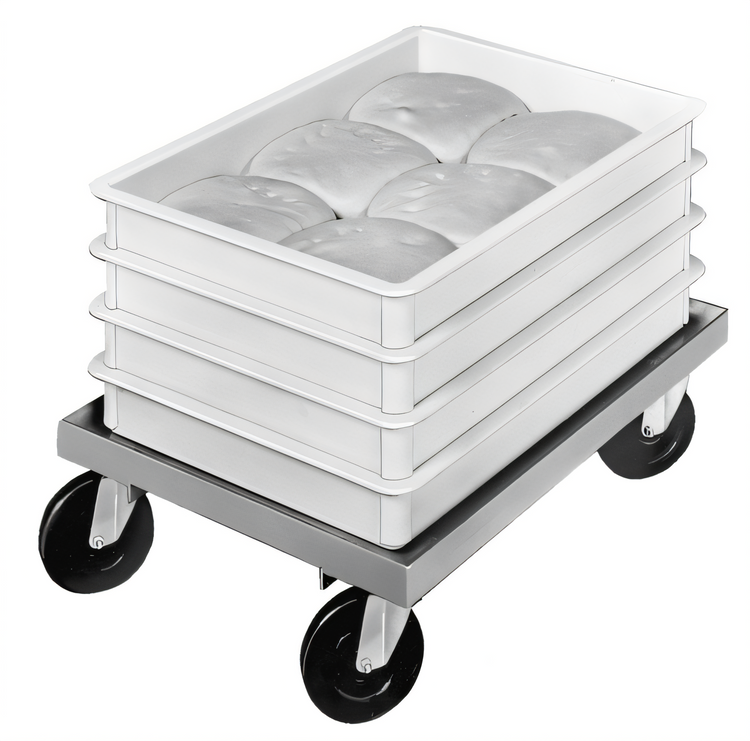 Product image #2 for Channel Manufacturing PBD Aluminum Bun Pan / Dough Box Dolly with 5-Inch Swivel Plate Casters