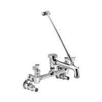 Fisher Wall-Mount Service Sink Faucet, 8-Inch Adjustable Centers, 6-Inch Spout, Vacuum Breaker, Lever Handles