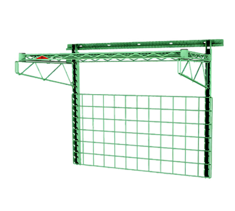 Product image #1 for Metro SmartWall Medium Duty Wall-Mounted Task Station Starter Unit with Wire Shelf and Grid