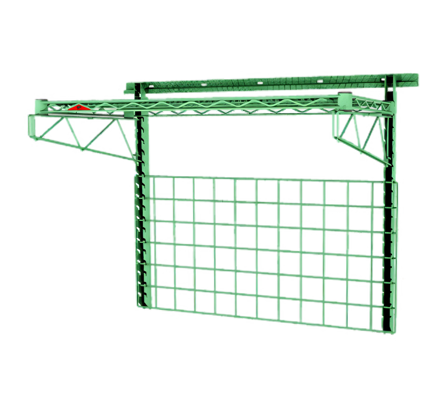 Product image #1 for Metro SmartWall Medium Duty Wall-Mounted Task Station Starter Unit with Wire Shelf and Grid