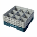 Thumbnail image #2 for Cambro Camrack Full Size 9-Compartment Glass Rack with 3 Soft Gray Extenders, Teal