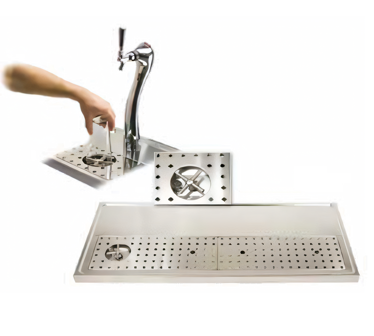 Product image #1 for Micro Matic USA Platform Drip Tray with Glass Rinser, Surface Mount, 59 x 20 Inches, for 12-14 Faucets