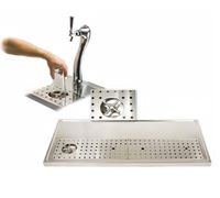 Micro Matic USA Platform Drip Tray with Glass Rinser, Surface Mount, 59 x 20 Inches, for 12-14 Faucets