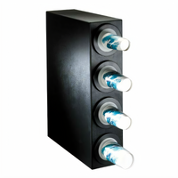 Dispense-Rite Adjustable 4-Module Cup Dispensing Cabinet for 8 oz. to 44 oz. Cups, Black Polystyrene