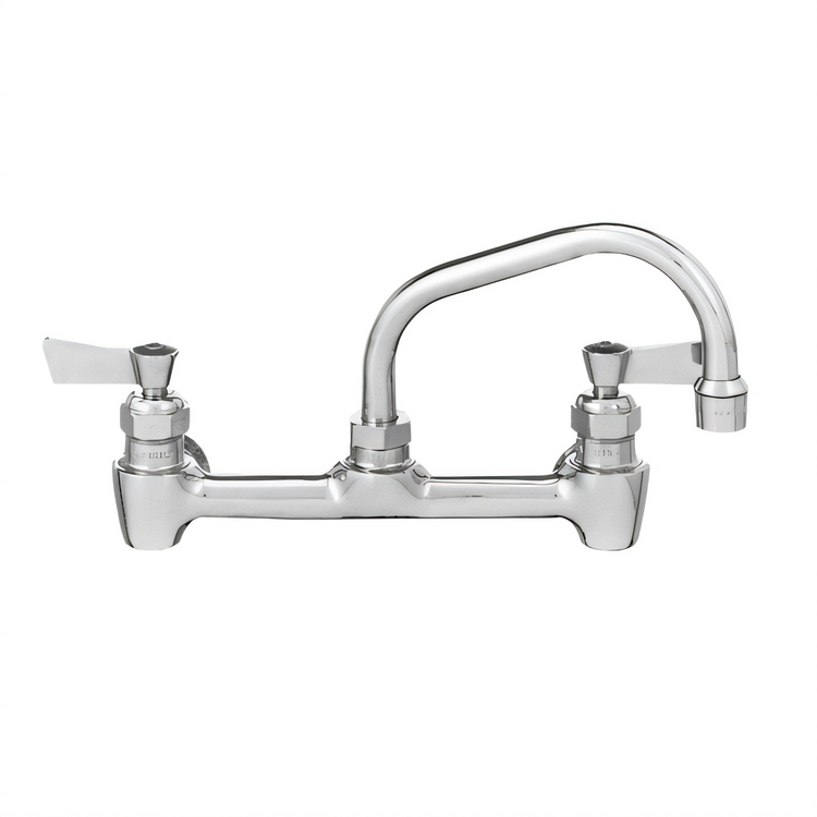 Product image #1 for Fisher Brass Backsplash Faucet with 6-Inch Swing Spout, Lever Handles, and 8-Inch Centers