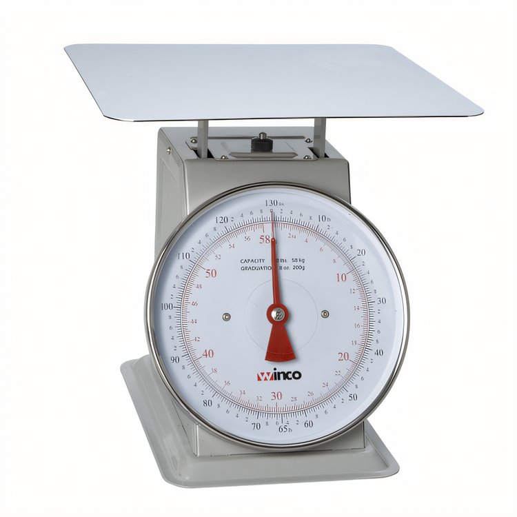 Product image #1 for Winco 9-Inch Dial Mechanical Receiving/Portion Scale, 130 lb Capacity, Painted Steel