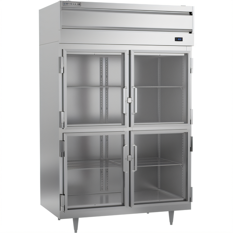 Product image #1 for Beverage Air P Series Two-Section Reach-In Freezer with 4 Glass Half Doors, 44.57 Cu. Ft.