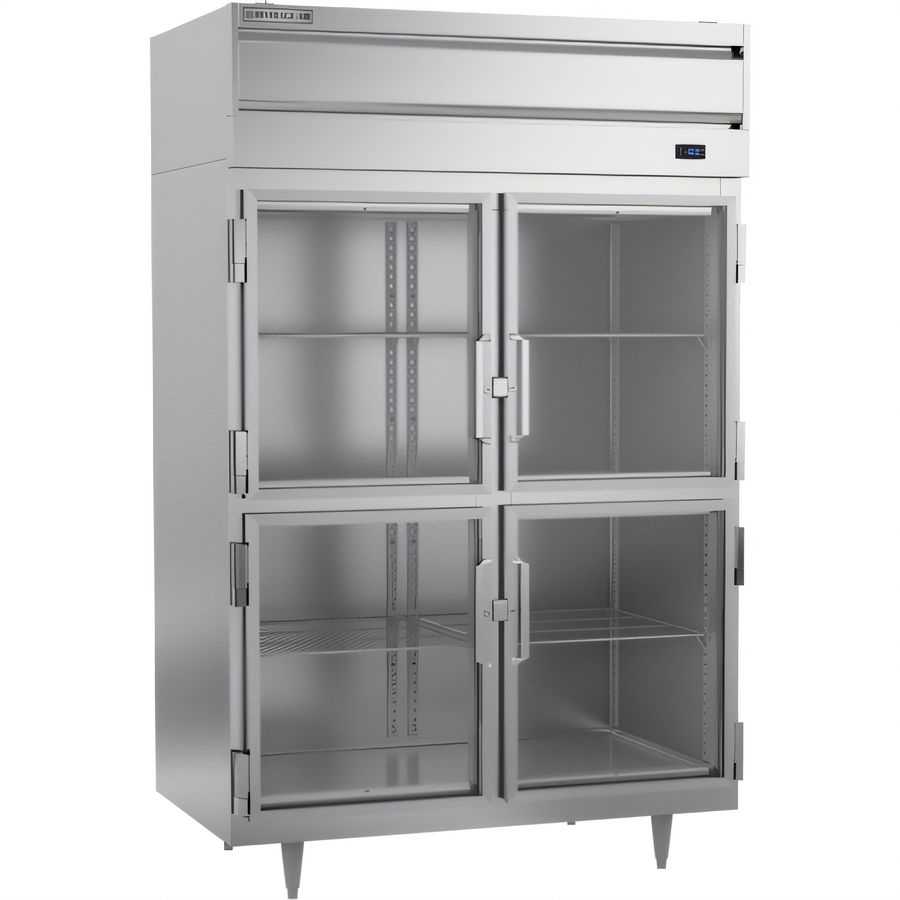 Product image #1 for Beverage Air P Series Two-Section Reach-In Freezer with 4 Glass Half Doors, 44.57 Cu. Ft.
