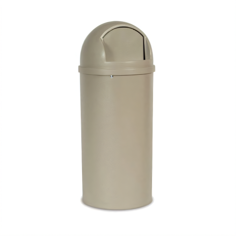 Product image #1 for Rubbermaid Commercial Marshal Classic 15 Gallon Round Bathroom Trash Can with Dome Lid, Beige