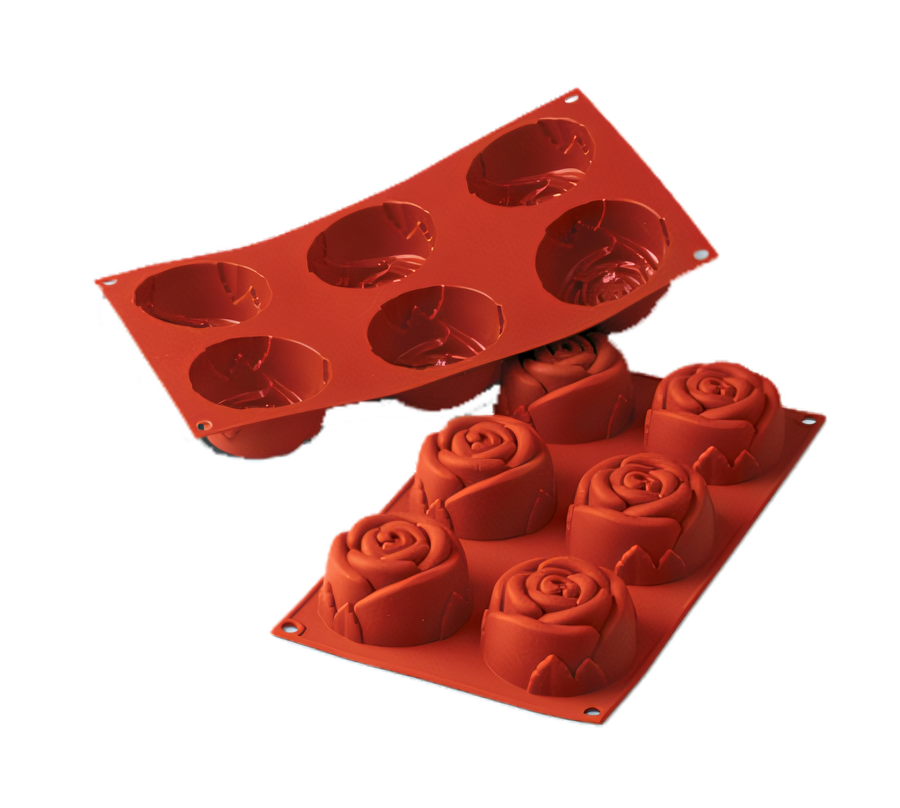 Product image #1 for Silikomart Siloconflex Rose Silicone Baking Mold, 6-Cavity