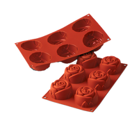 Silikomart Siloconflex Rose Silicone Baking Mold, 6-Cavity