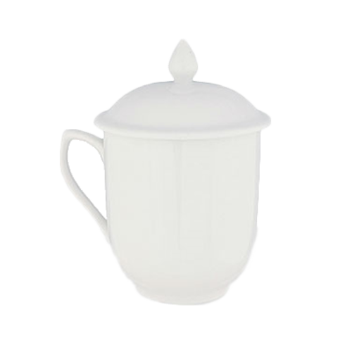 Product image #1 for Semplice 9 oz Pearl White Fully Vitrified Ceramic Mug with Lid