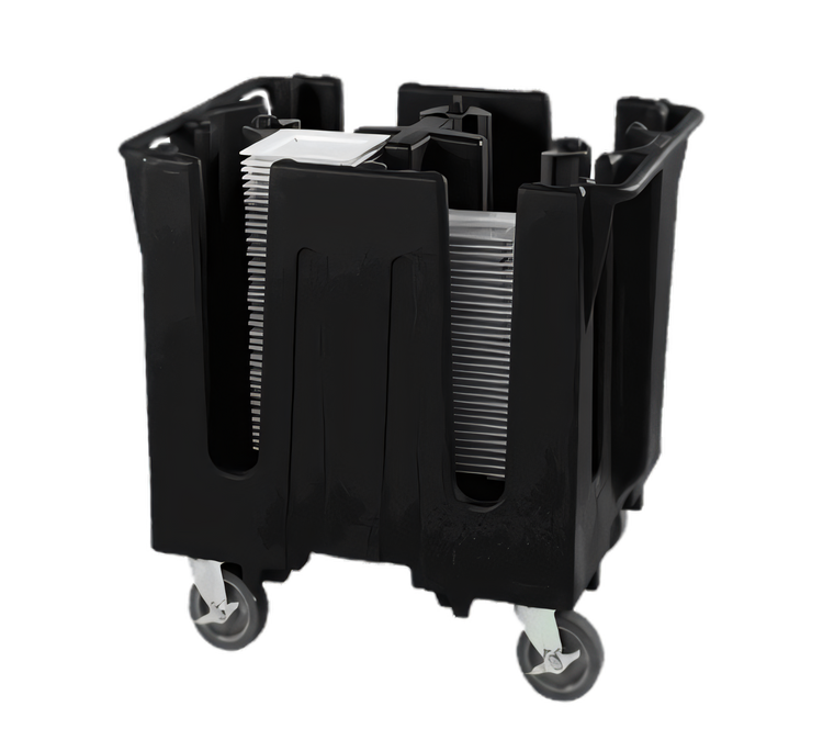 Product image #1 for Vollrath Traex Adjustable Dish Caddy, 4-Stack, Black, for 9-5/8 in. to 10-1/4 in. Round Plates/Bowls