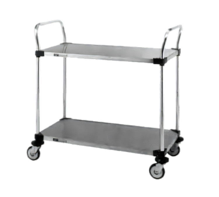 Product image #1 for Metro Super Erecta Standard Duty Stainless Steel Bus Cart with 2 Solid Shelves