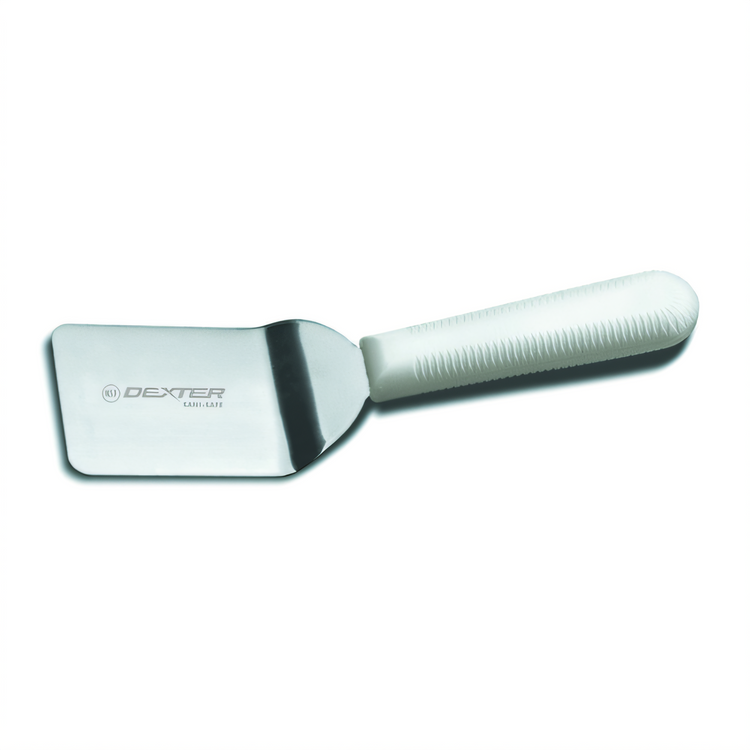 Product image #1 for Sani-Safe Stainless Steel Mini Turner with 2-1/2-Inch Offset Blade and Textured White Polypropylene Handle