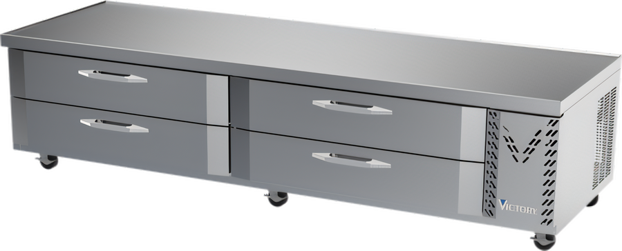 Product image #1 for Victory Refrigeration CBR96HC 96-Inch Two-Section Chef Base Refrigerator with 4 Drawers