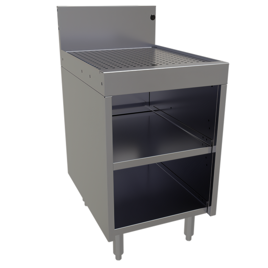 Product image #1 for Glastender Underbar Stainless Steel Drainboard Cabinet Base, Open Front, 18 x 19 Inches